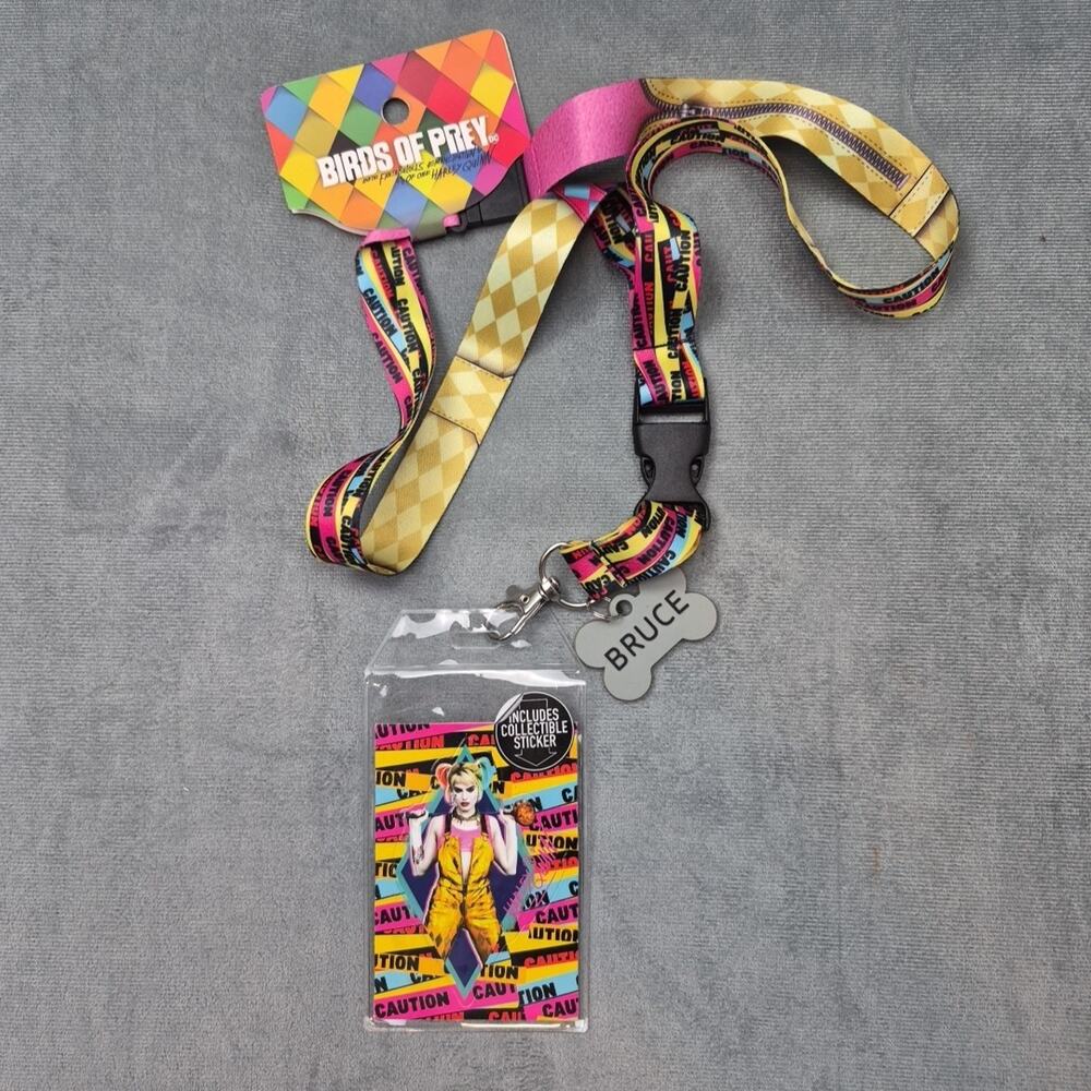 Birds Of Prey Harley Quinn ID Lanyard Badge Holder With Collectible Sticker
